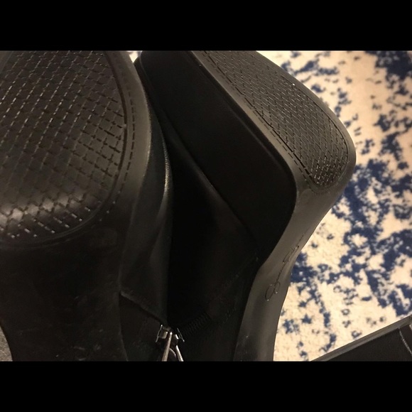 Jessica Simpson Tall Heeled Leather Black Boots Size 7.5 - Picture 8 of 12